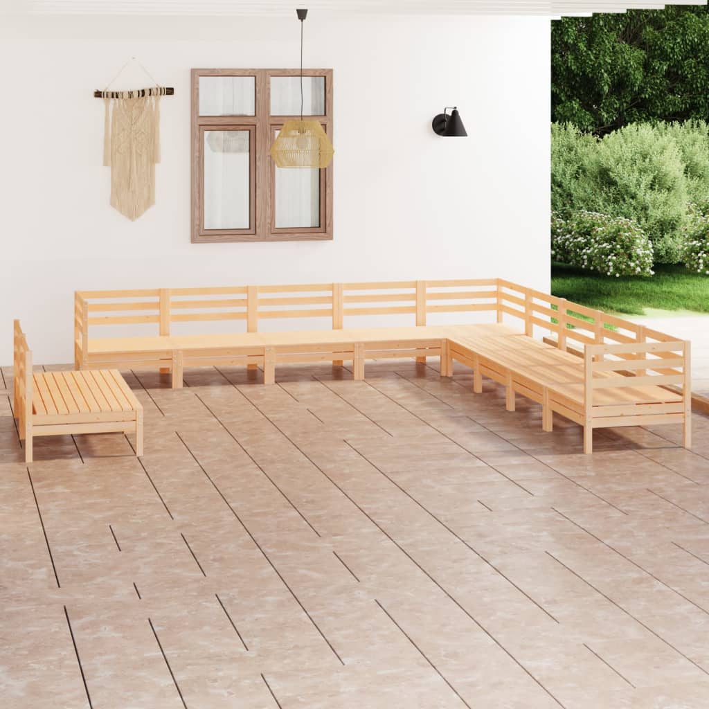 vidaXL 11-tlg. Garten-Lounge-Set Massivholz Kiefer