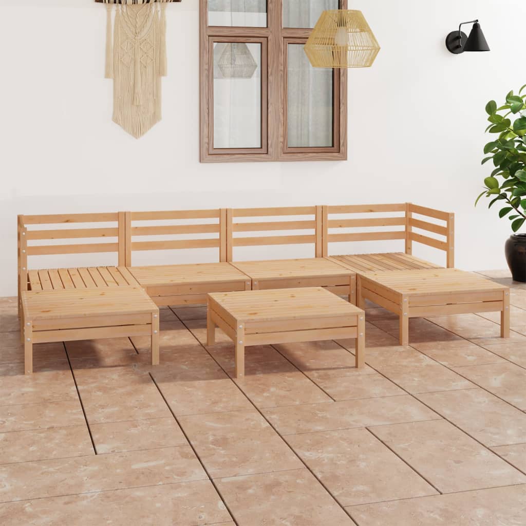 7-tlg. Garten-Lounge-Set Massivholz Kiefer