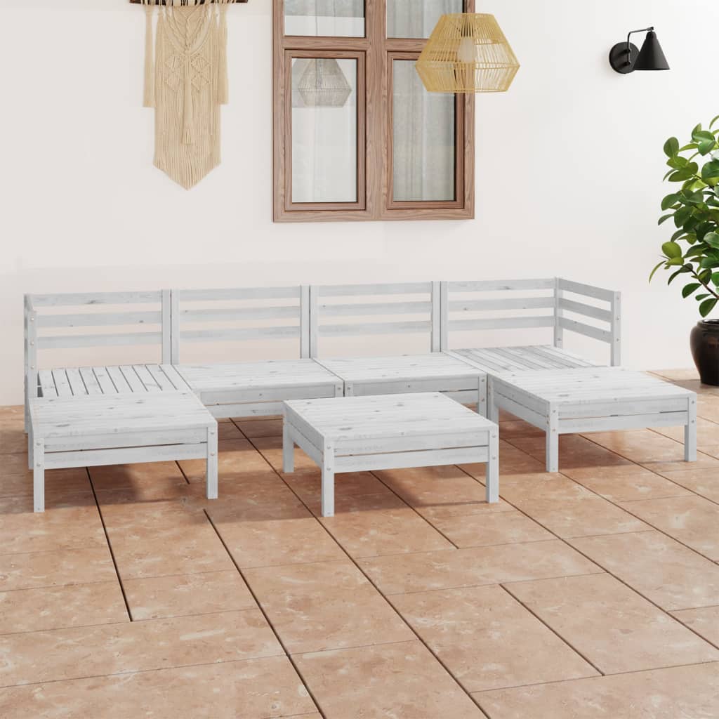 7-tlg. Garten-Lounge-Set Massivholz Kiefer