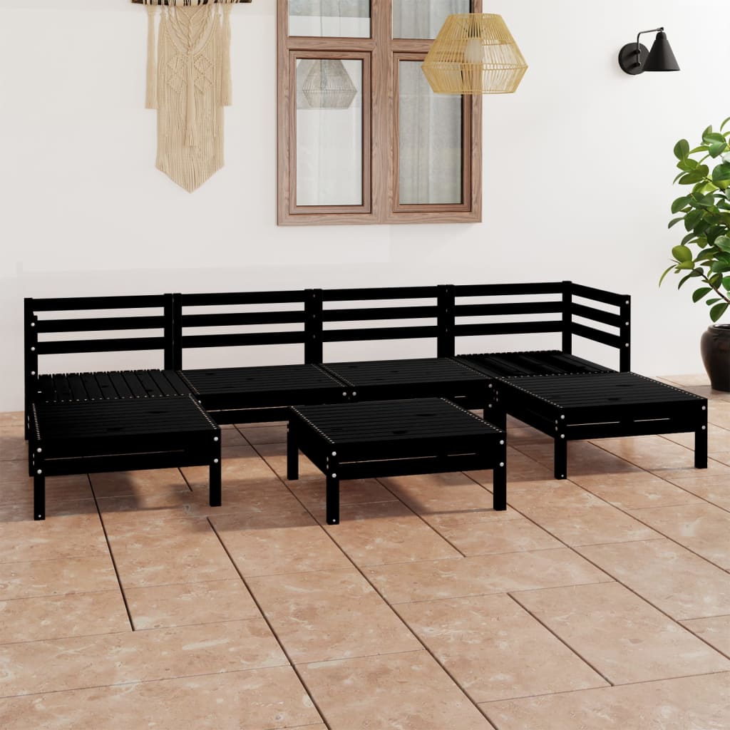 7-tlg. Garten-Lounge-Set Massivholz Kiefer