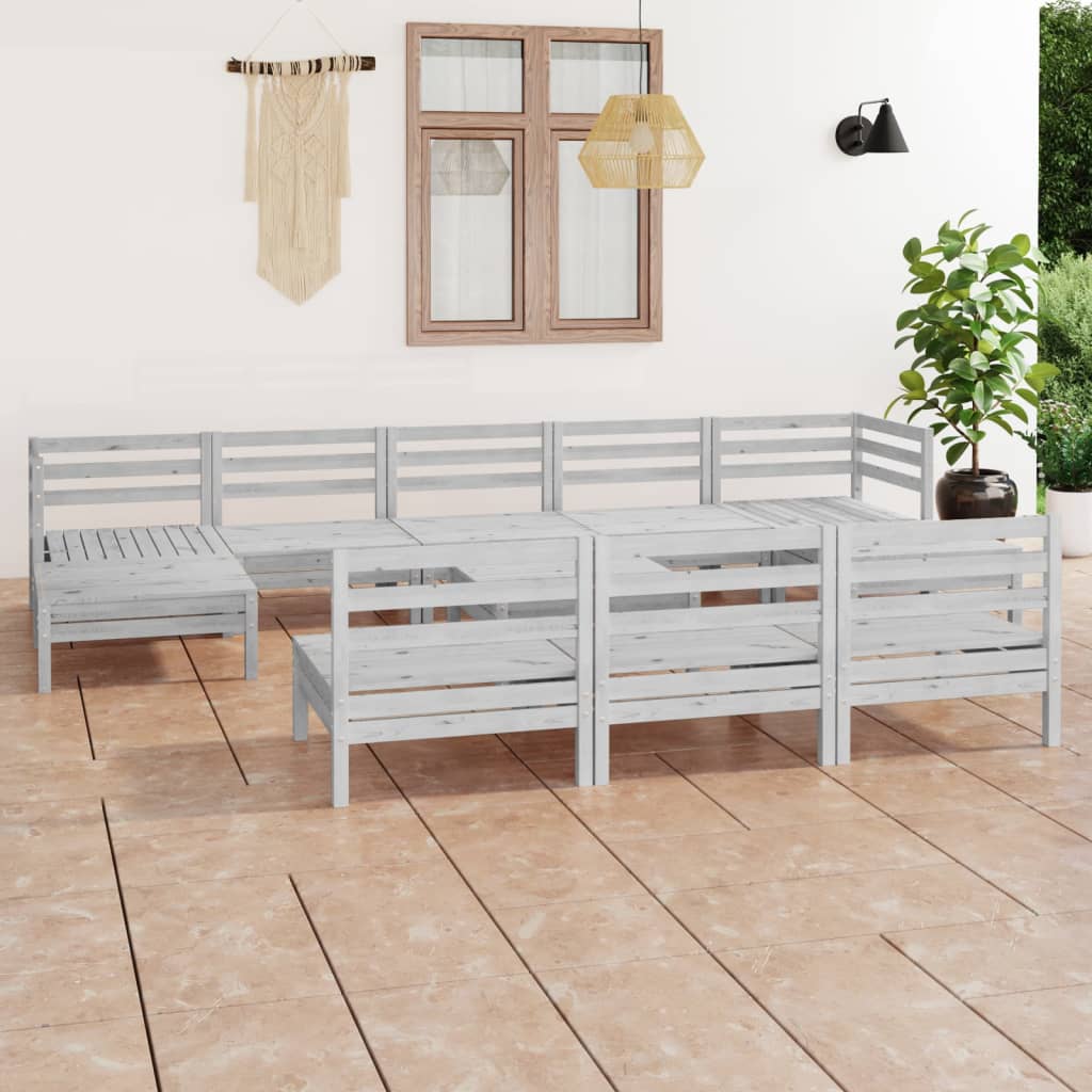 11-tlg. Garten-Lounge-Set Massivholz Kiefer