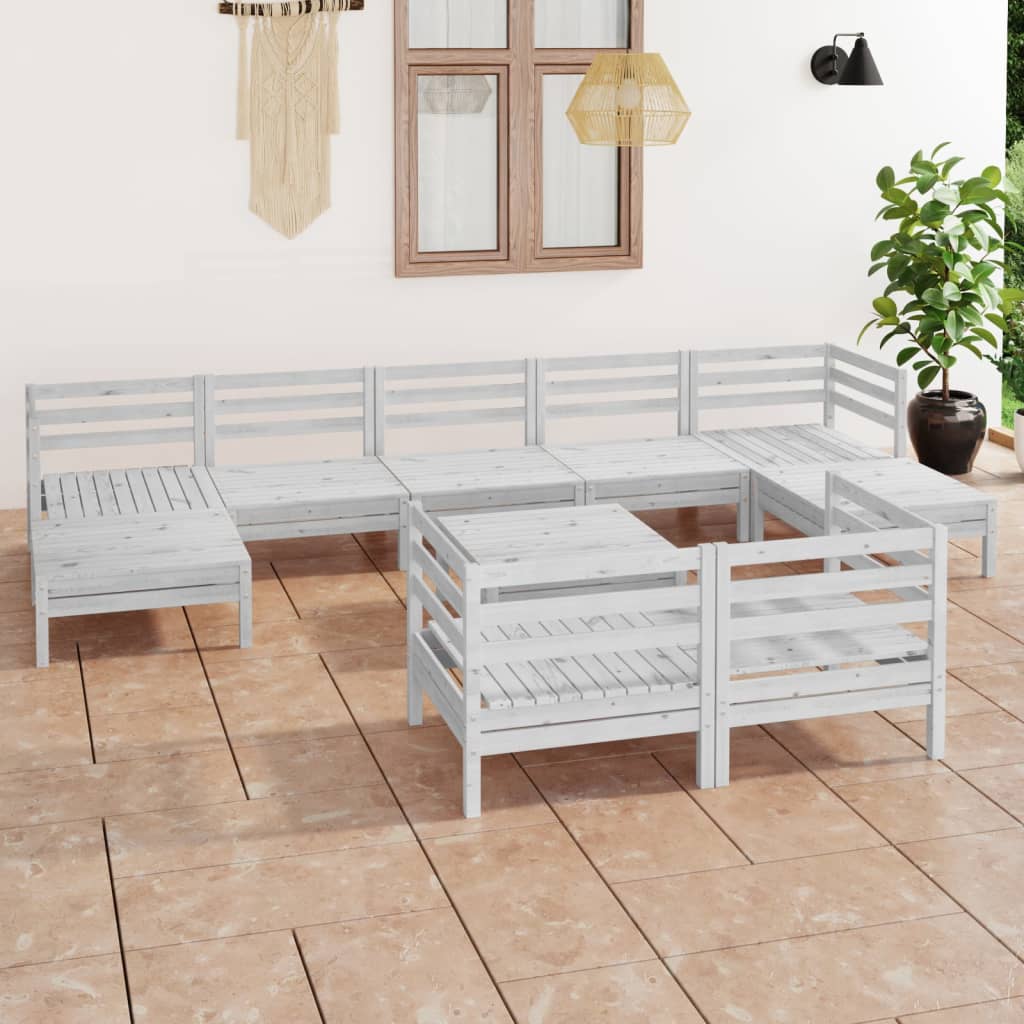 vidaXL 10-tlg. Garten-Lounge-Set Massivholz Kiefer