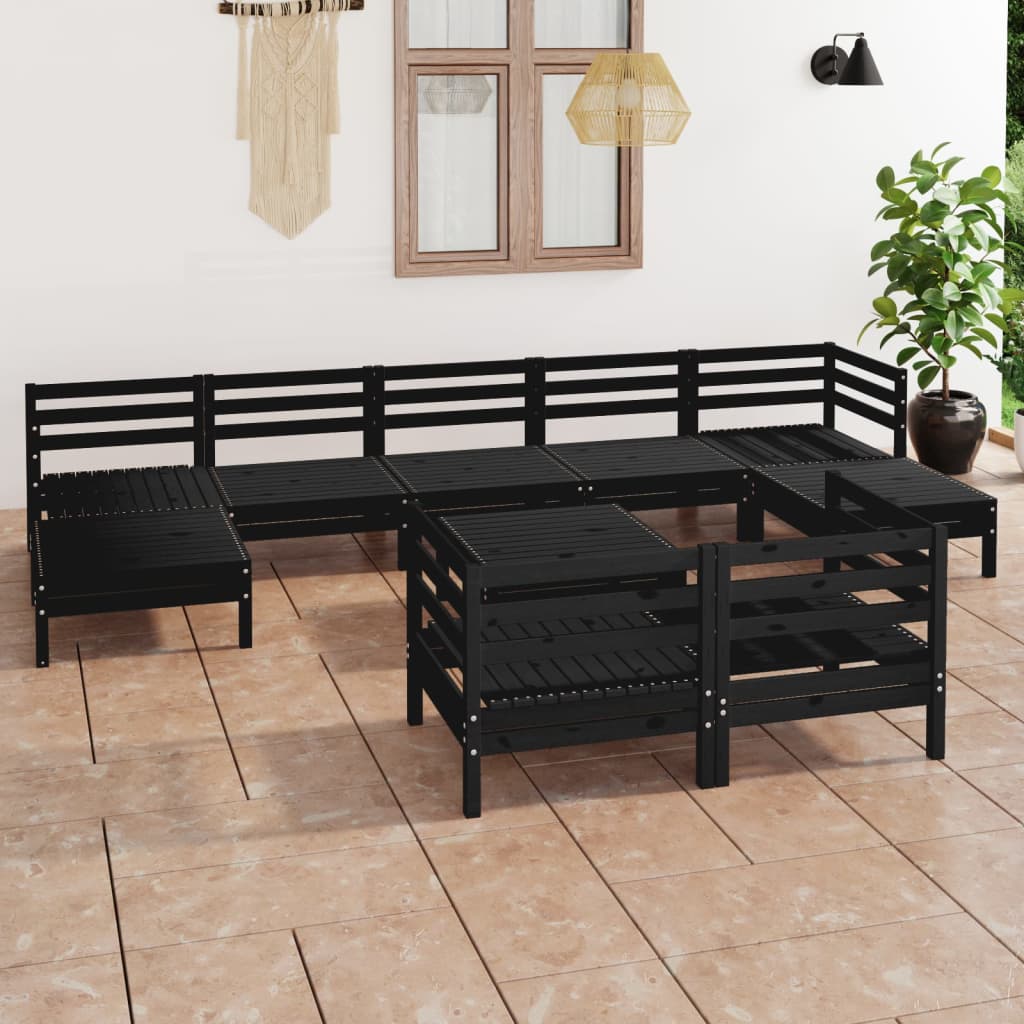 vidaXL 10-tlg. Garten-Lounge-Set Massivholz Kiefer