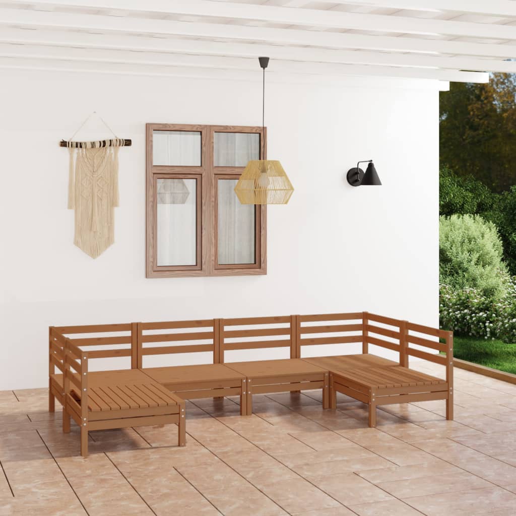 6-tlg. Garten-Lounge-Set Massivholz Kiefer