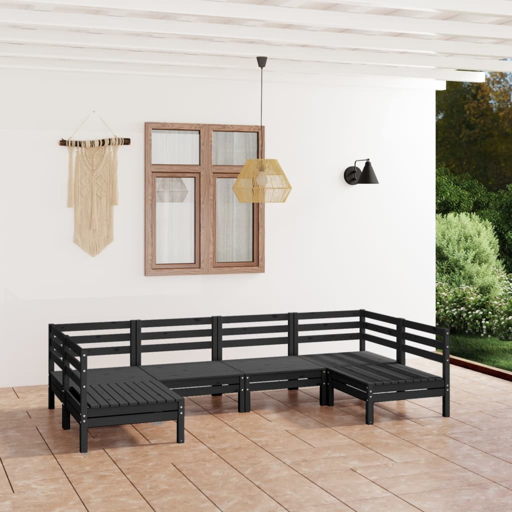 6-tlg. Garten-Lounge-Set Massivholz Kiefer
