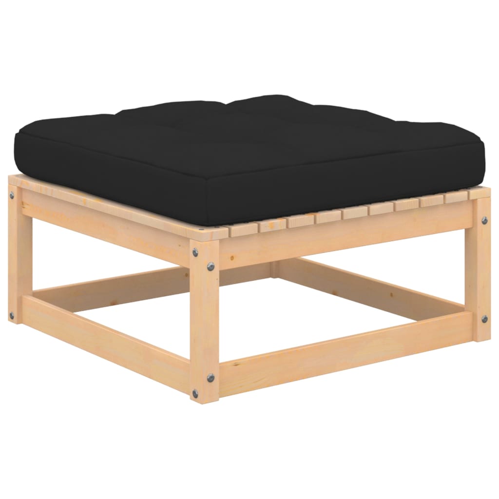 3-tlg. Garten-Lounge-Set mit Kissen Kiefer Massivholz