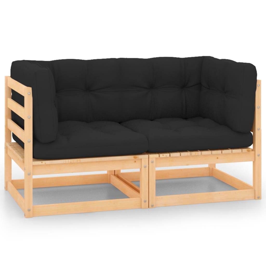 vidaXL Gartensofa 2-Sitzer Massivholz Kiefer