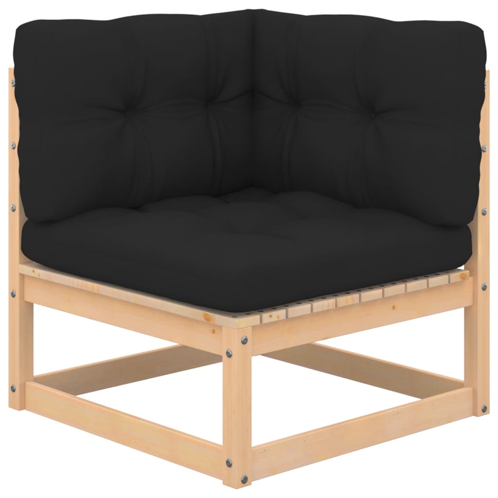 9-tlg. Garten-Lounge-Set mit Kissen Kiefer Massivholz