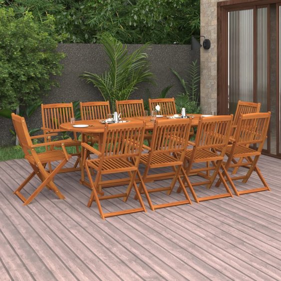 9-tlg. Garten-Essgruppe 220x90x75 cm Massivholz Akazie