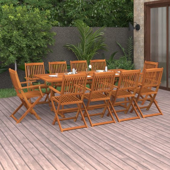 9-tlg. Garten-Essgruppe 220x90x75 cm Massivholz Akazie