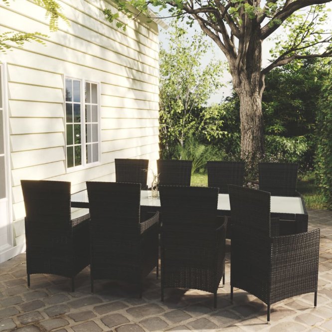 vidaXL 3-tlg. Garten-Essgruppe Poly Rattan Braun
