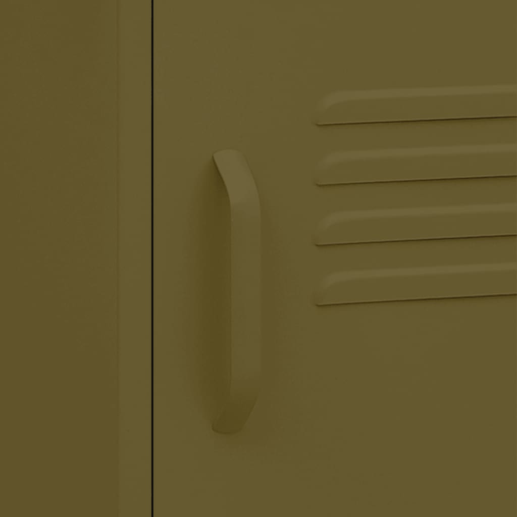 vidaXL Nachttische 2 Stk. Olivgrün 35x35x51 cm Stahl