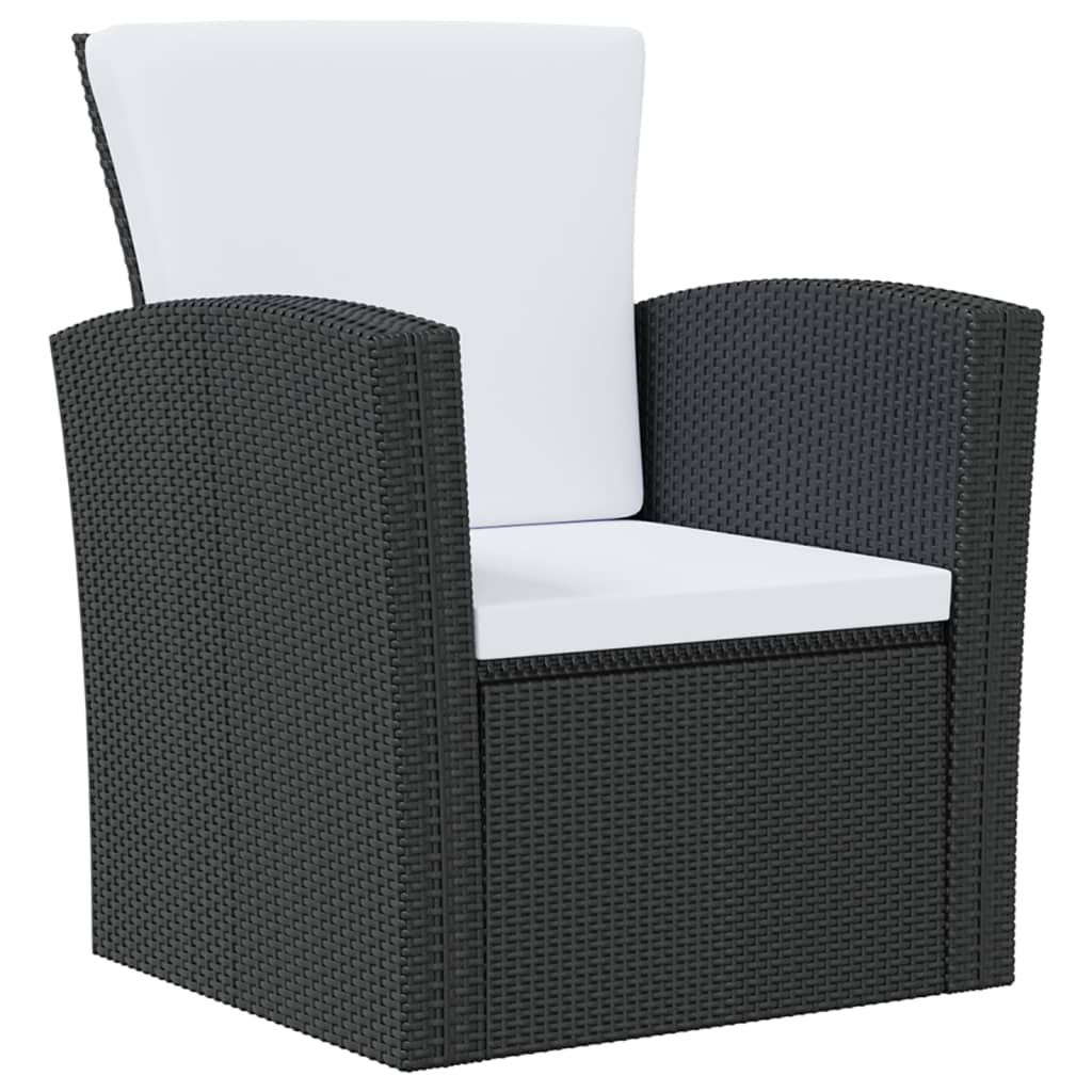 vidaXL 8-tlg. Garten-Lounge-Set mit Kissen Poly Rattan Schwarz