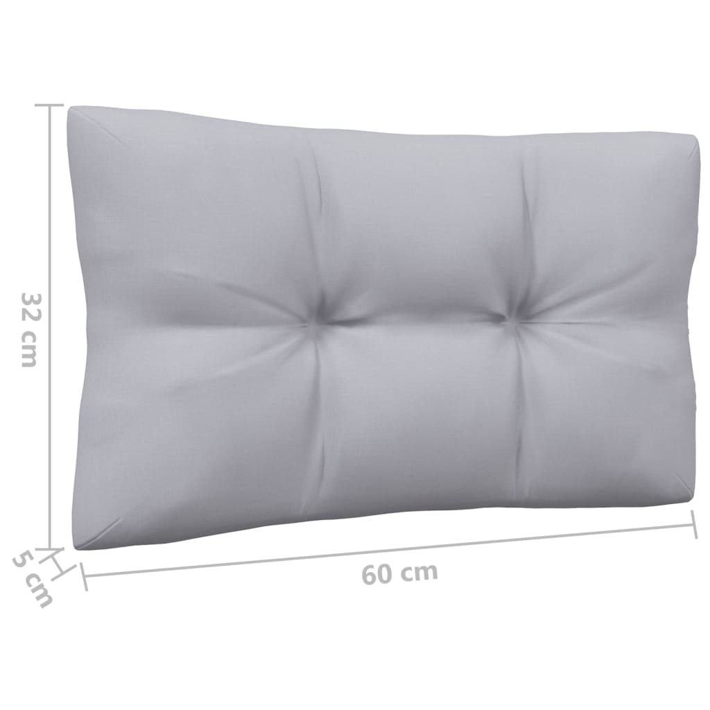 7-tlg. Garten-Lounge-Set mit Grauen Kissen Kiefernholz