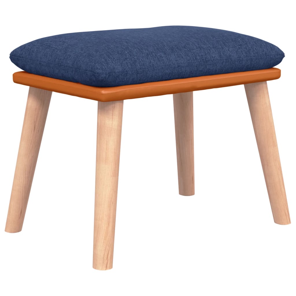 vidaXL Schaukelsessel mit Hocker Blau Stoff