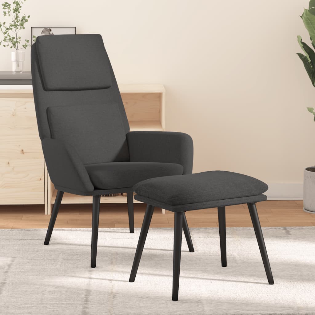 Relaxsessel mit Hocker Creme Stoff