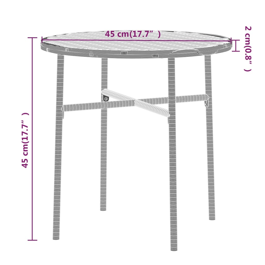 3-tlg. Garten-Essgruppe Poly Rattan Schwarz