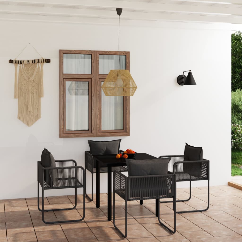 3-tlg. Garten-Essgruppe Schwarz