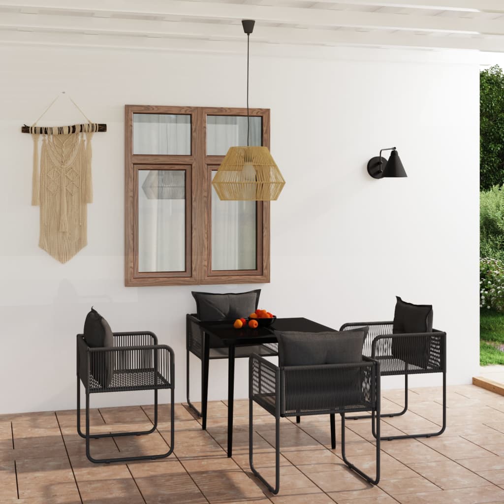 3-tlg. Garten-Essgruppe Schwarz