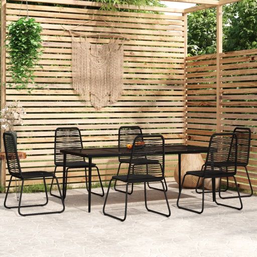 3-tlg. Garten-Essgruppe Schwarz
