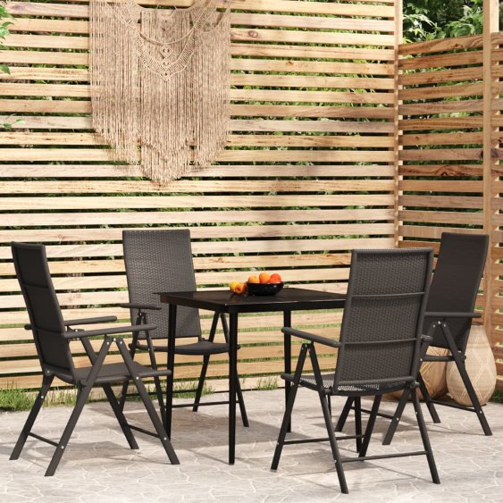 3-tlg. Garten-Essgruppe Schwarz
