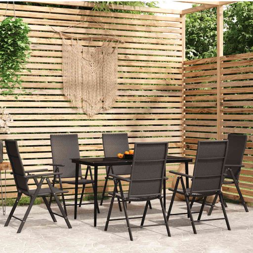 3-tlg. Garten-Essgruppe Schwarz