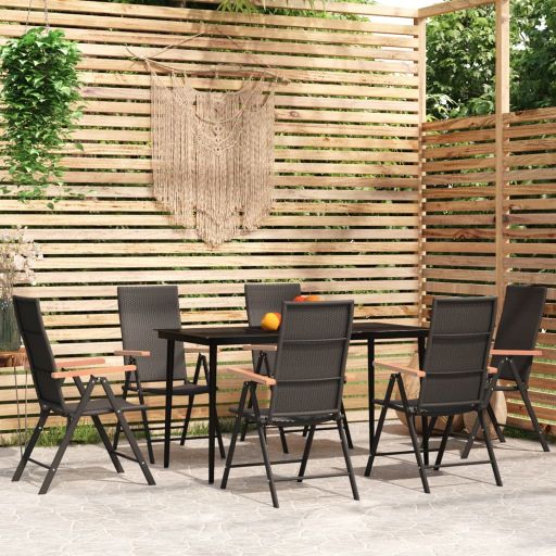 3-tlg. Garten-Essgruppe Schwarz
