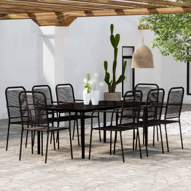 3-tlg. Garten-Essgruppe Schwarz