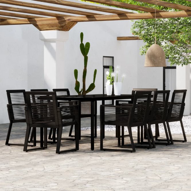 3-tlg. Garten-Essgruppe Schwarz