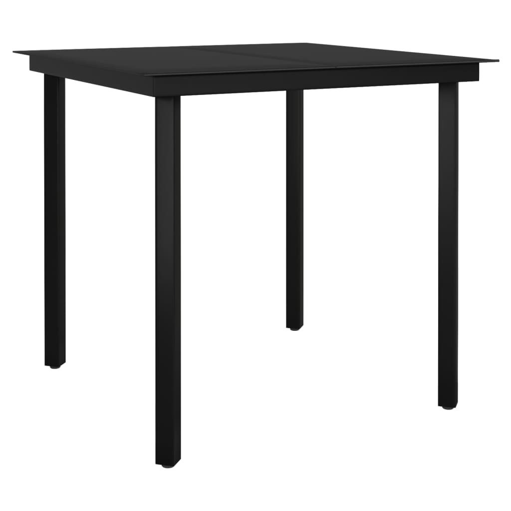 3-tlg. Garten-Essgruppe Schwarz PVC Rattan