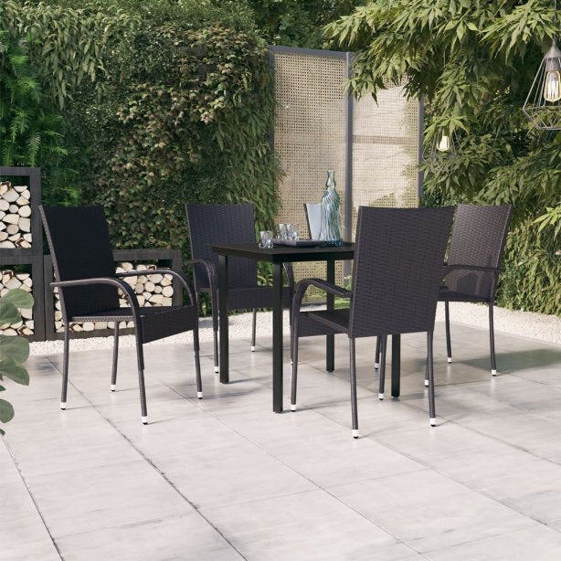 3-tlg. Garten-Essgruppe Schwarz
