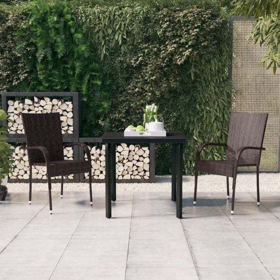 3-tlg. Garten-Essgruppe Schwarz