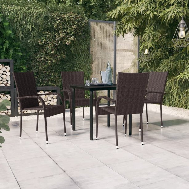 3-tlg. Garten-Essgruppe Schwarz