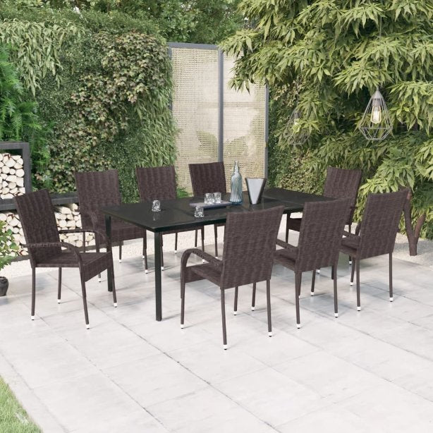 3-tlg. Garten-Essgruppe Schwarz