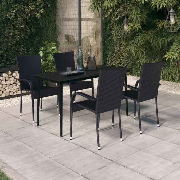 3-tlg. Garten-Essgruppe Schwarz