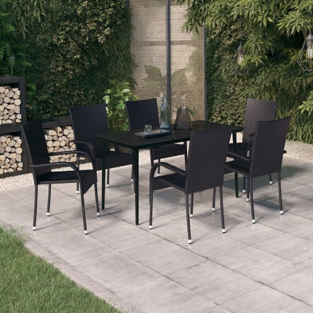 3-tlg. Garten-Essgruppe Schwarz