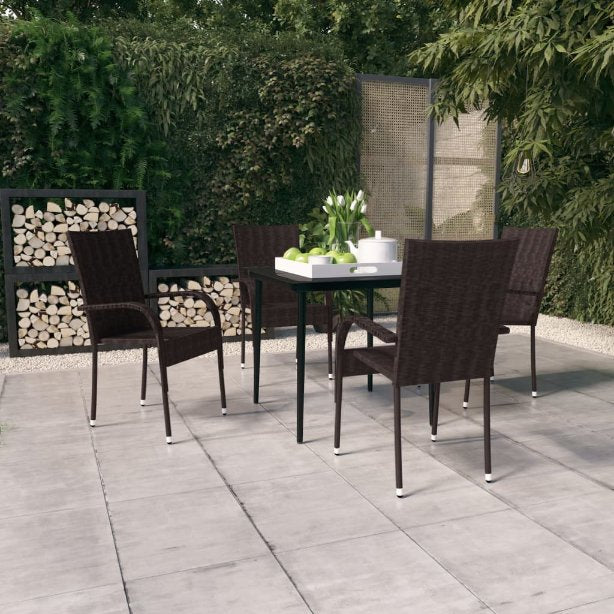 3-tlg. Garten-Essgruppe Schwarz