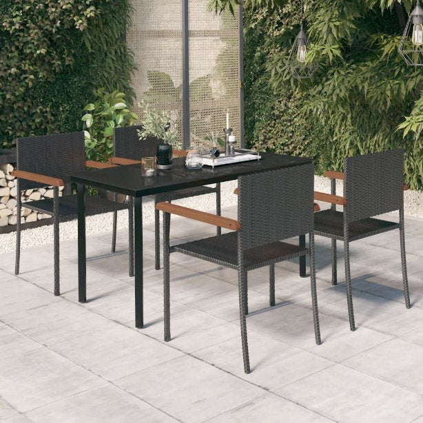 3-tlg. Garten-Essgruppe Schwarz