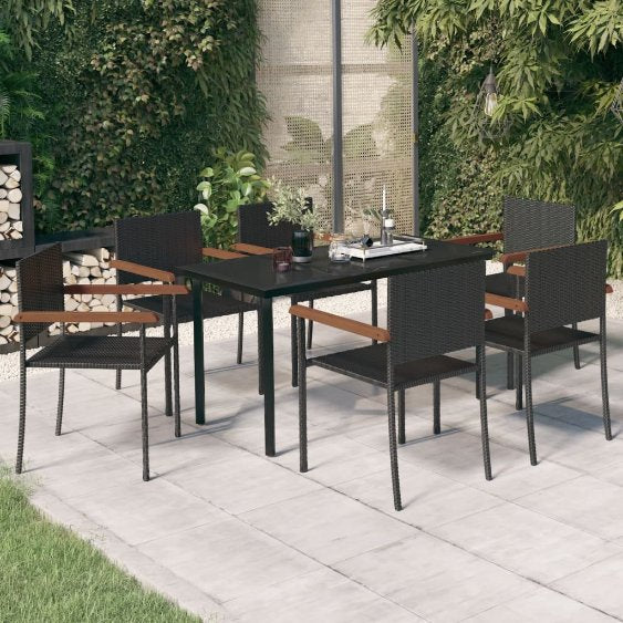 3-tlg. Garten-Essgruppe Schwarz