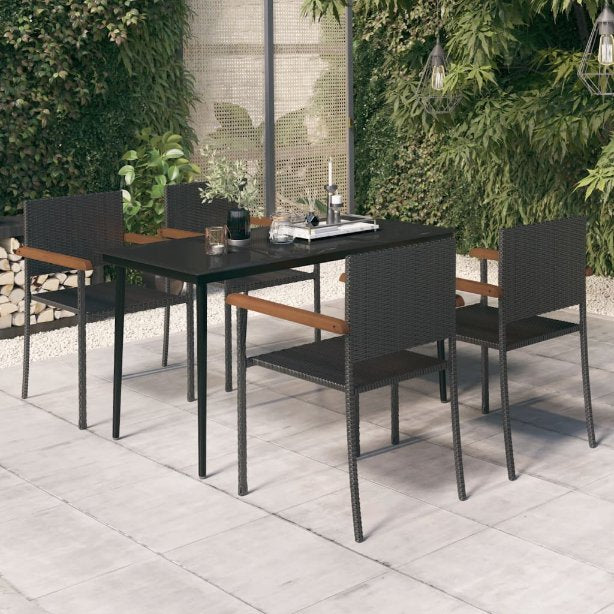 3-tlg. Garten-Essgruppe Schwarz