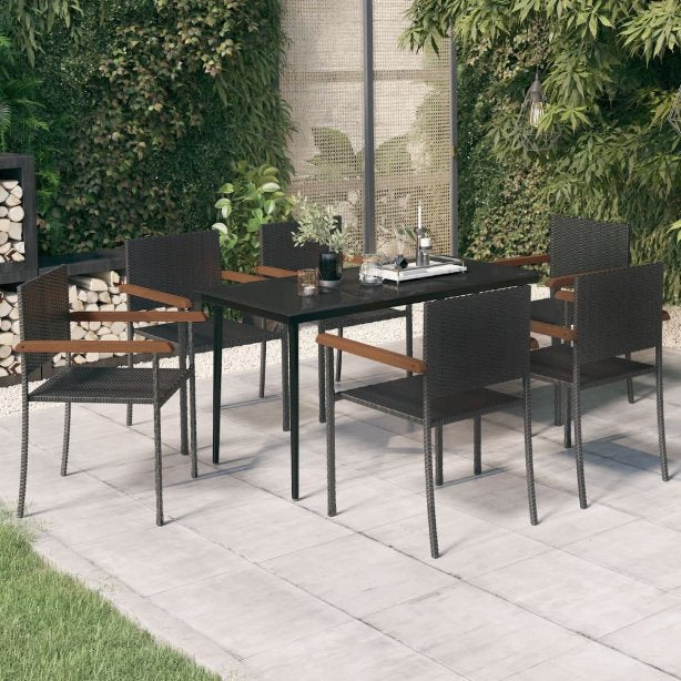 3-tlg. Garten-Essgruppe Schwarz