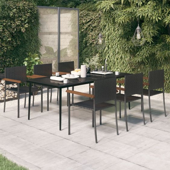 3-tlg. Garten-Essgruppe Schwarz
