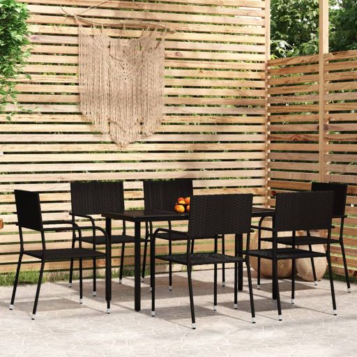 3-tlg. Garten-Essgruppe Schwarz