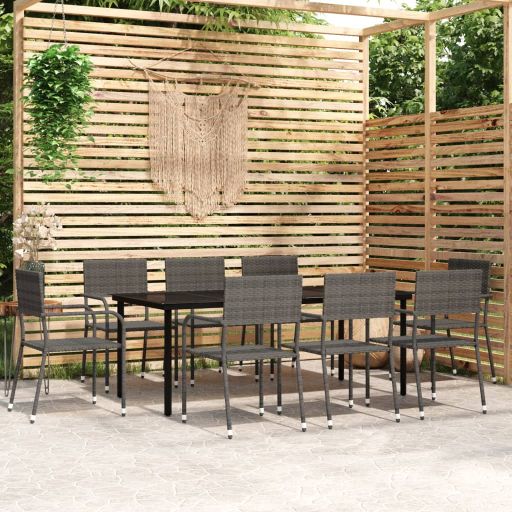 3-tlg. Garten-Essgruppe Schwarz