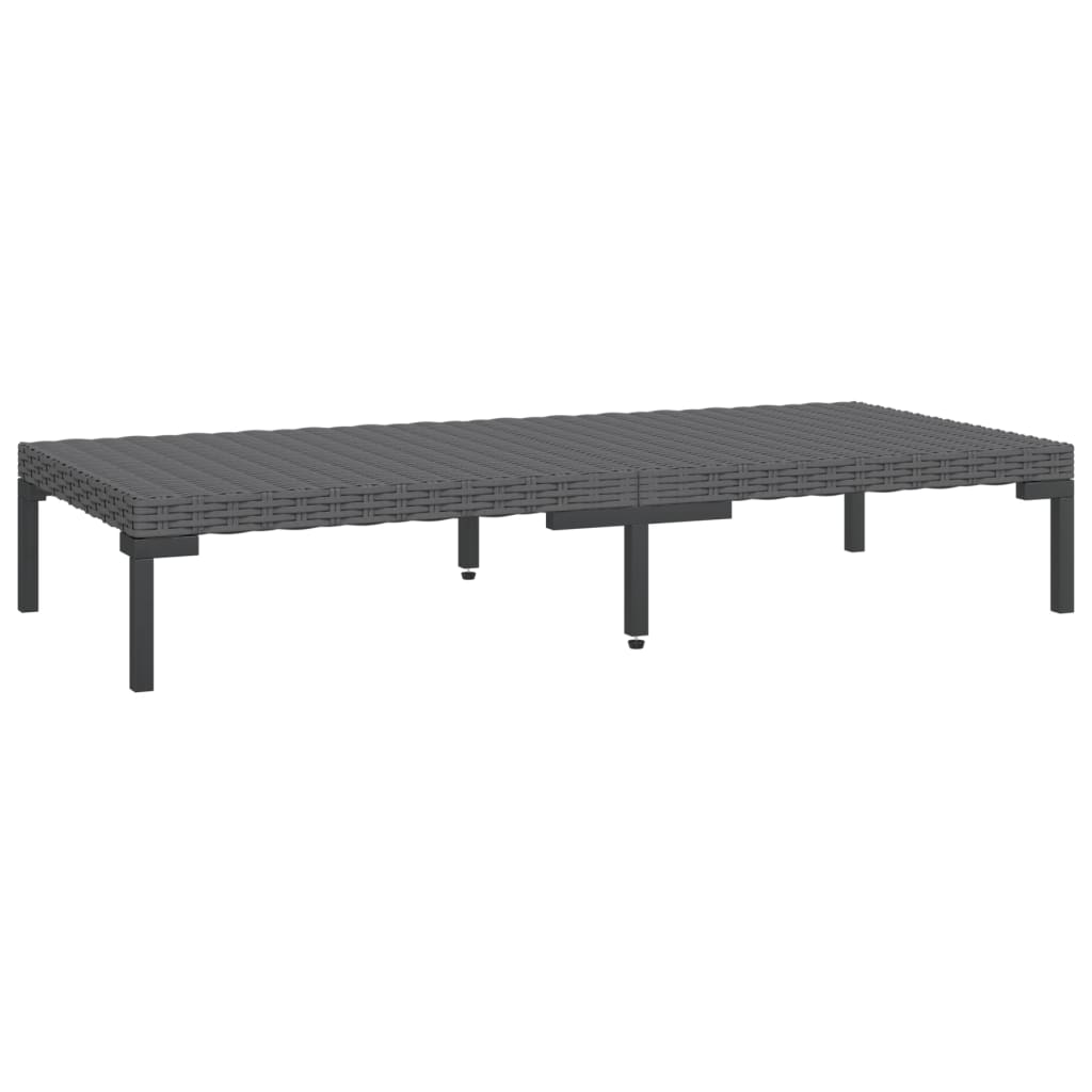 4-tlg. Garten-Lounge-Set mit Kissen Poly Rattan Dunkelgrau
