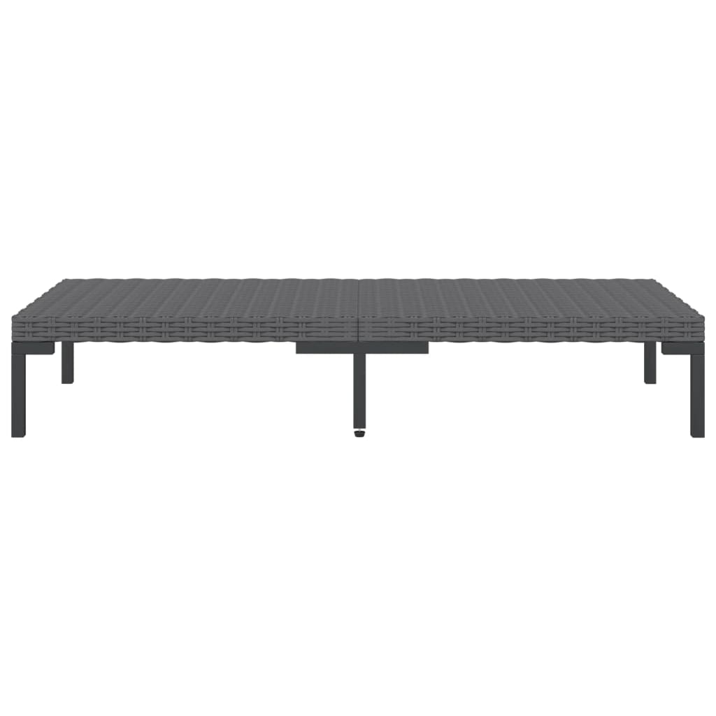 4-tlg. Garten-Lounge-Set mit Kissen Poly Rattan Dunkelgrau