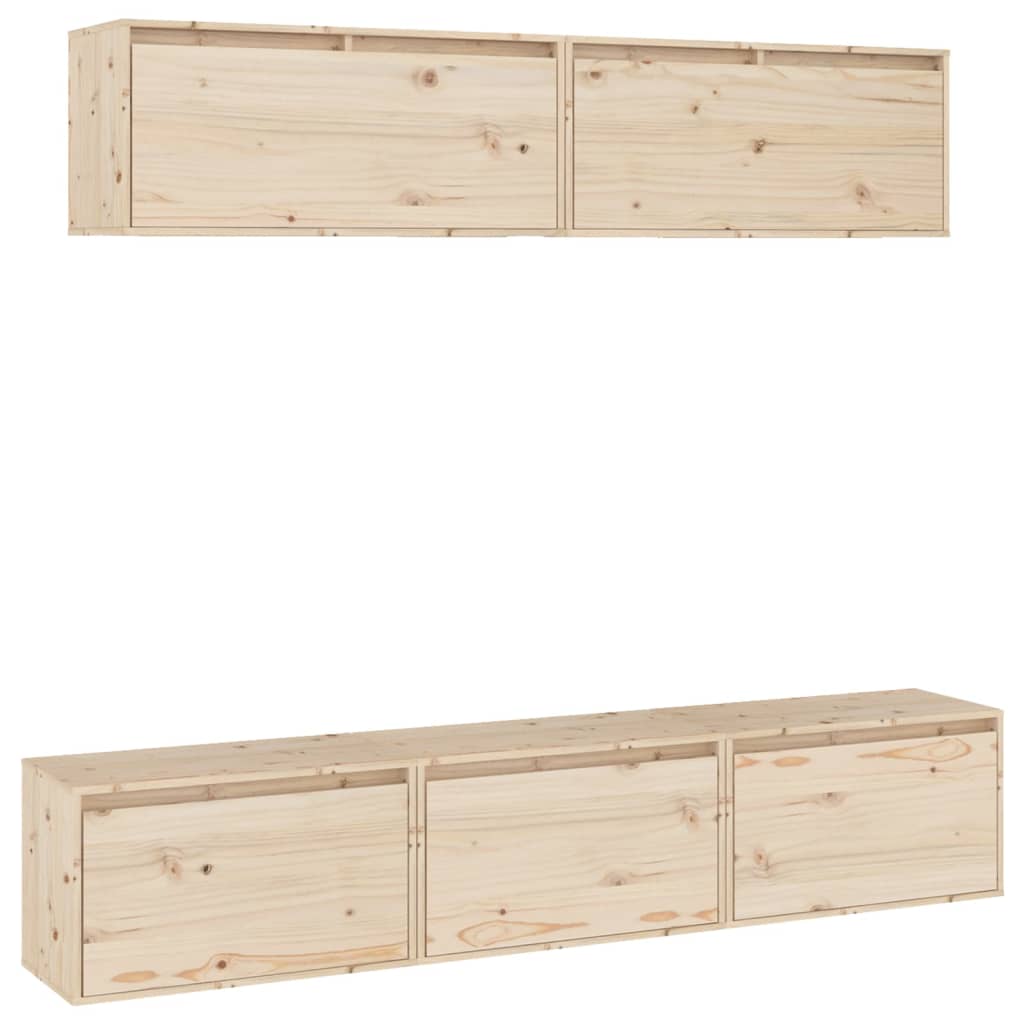vidaXL 5-teiliges TV-Schrank-Set Massivholz Kiefer