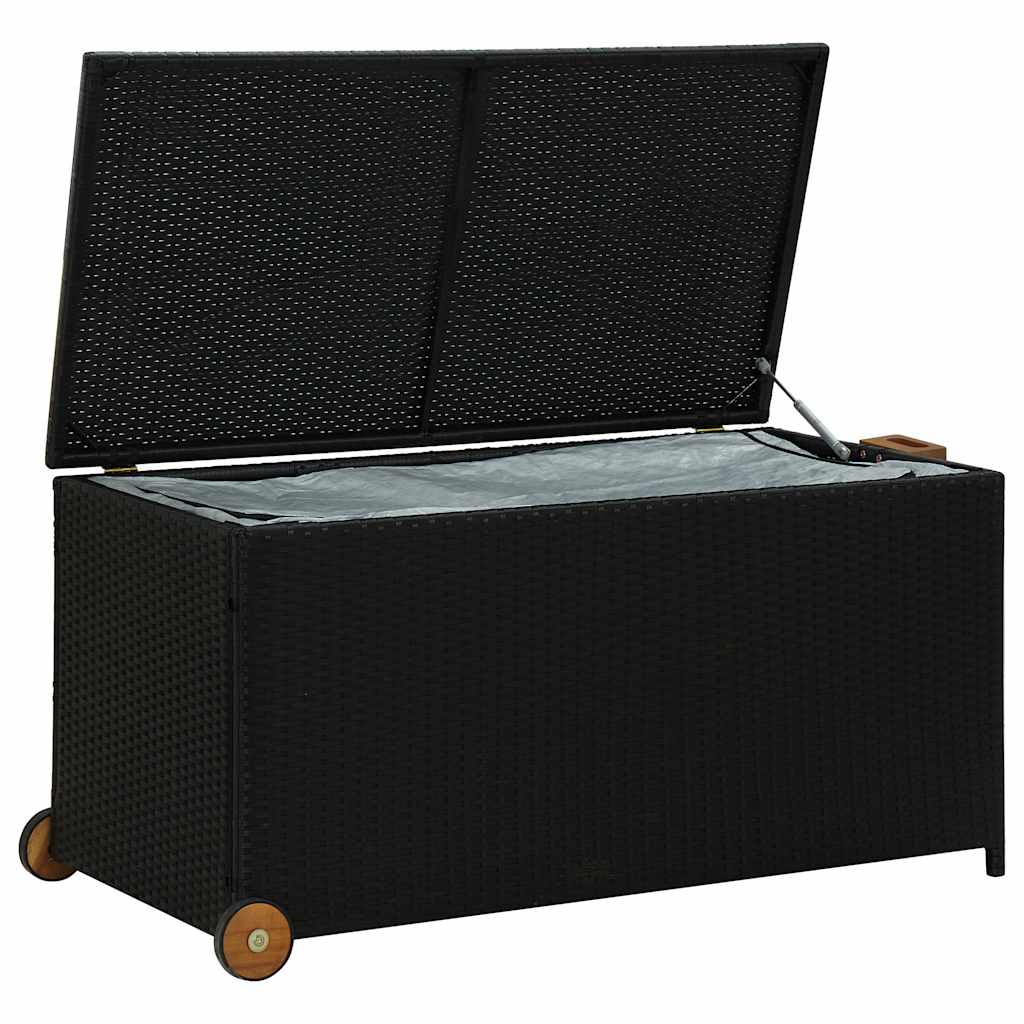 vidaXL Garten-Auflagenbox Schwarz 120x65x61 cm Poly Rattan