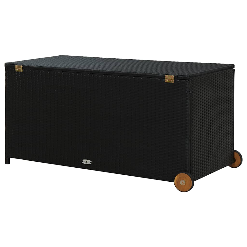 vidaXL Garten-Auflagenbox Schwarz 120x65x61 cm Poly Rattan