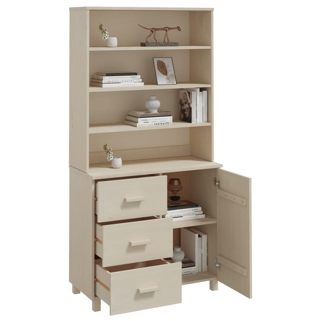 vidaXL Highboard HAMAR Massivholz Kiefer Honigbraun
